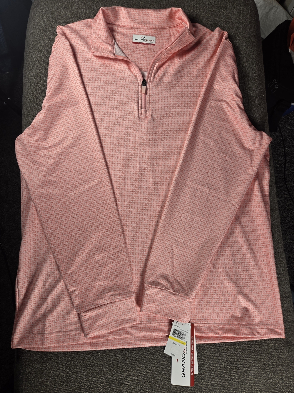 Grand Slam Pink Quarter-Zip Golf Pullover